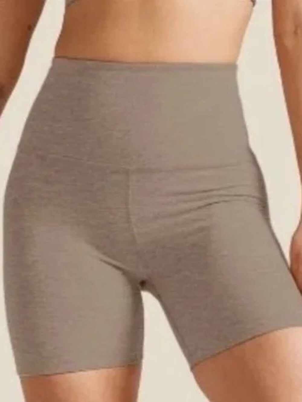 Beyond Yoga Neutral Taupe High-Waist Bike Shorts